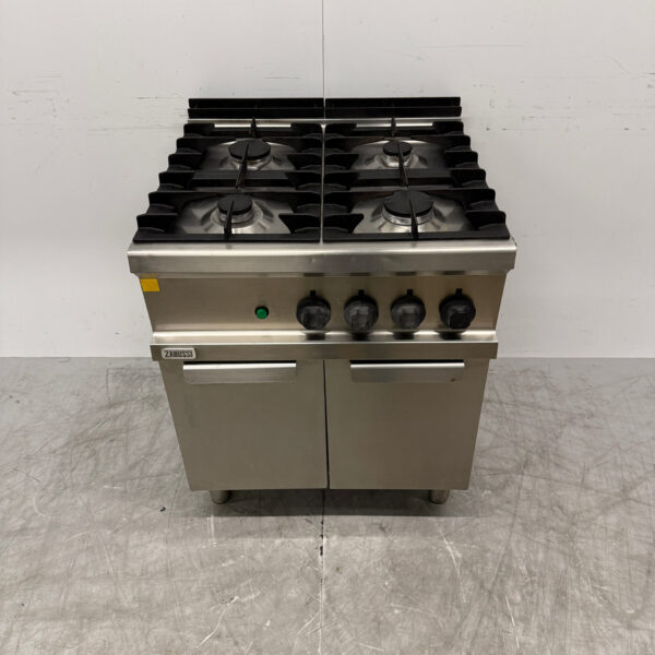 RVS Zanussi 4 Pits Fornuis 70 cm GAS+230V Horeca