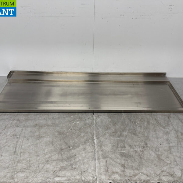 RVS Afvoerblad T.B.V. Doorschuifvaatwasser 220 x 74 cm Horeca