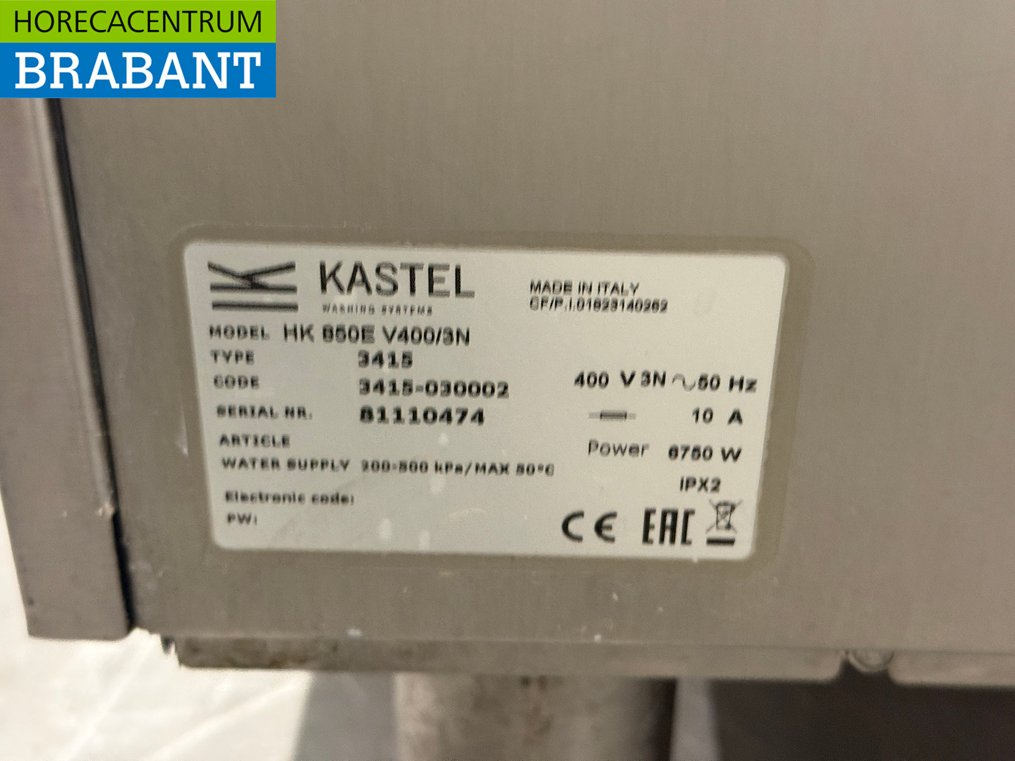 RVS Kastel Doorschuifvaatwasser 400V Horeca - Afbeelding 7