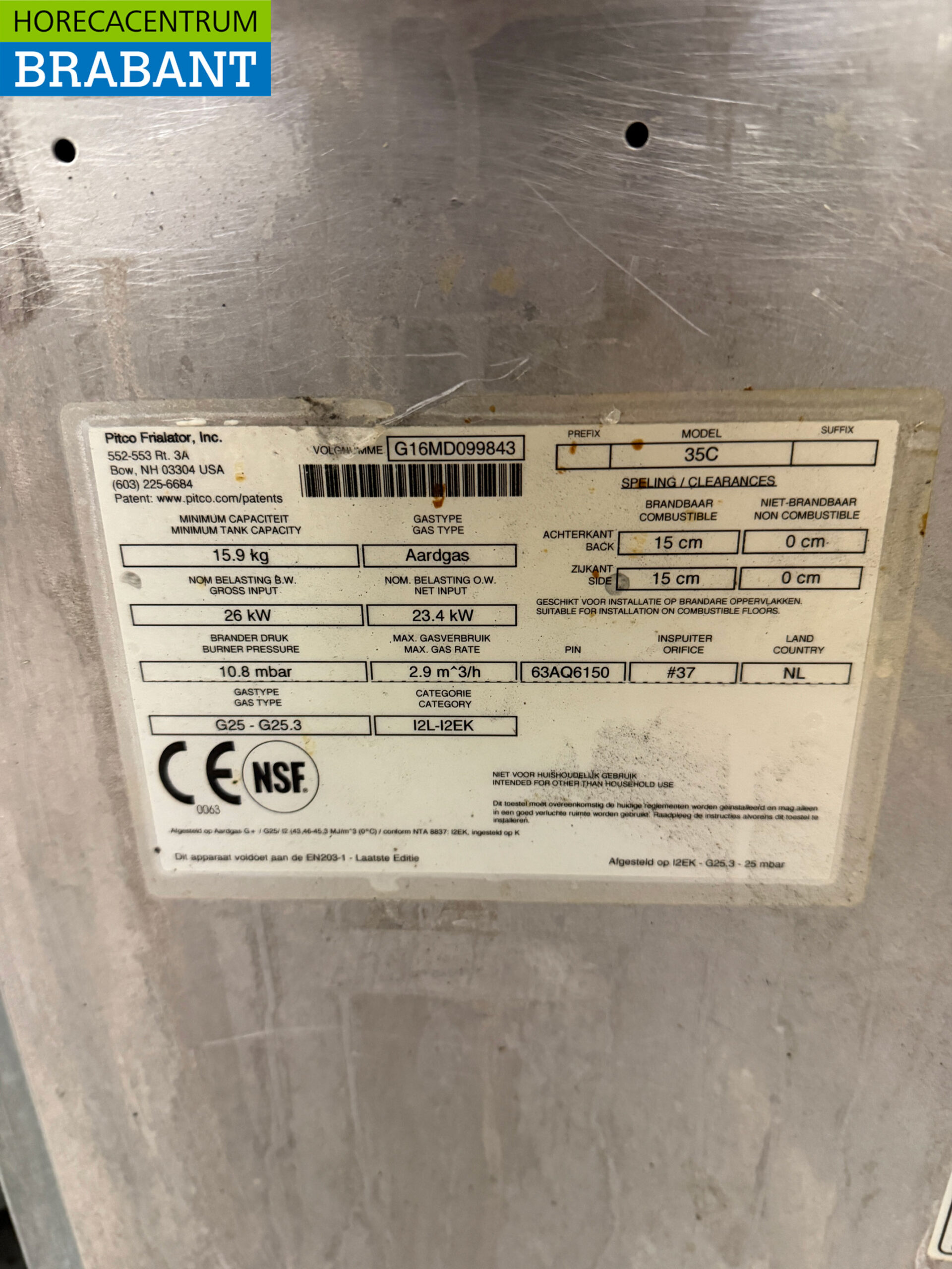 RVS Pitco Friteuse 18 liter GAS Horeca - Afbeelding 6