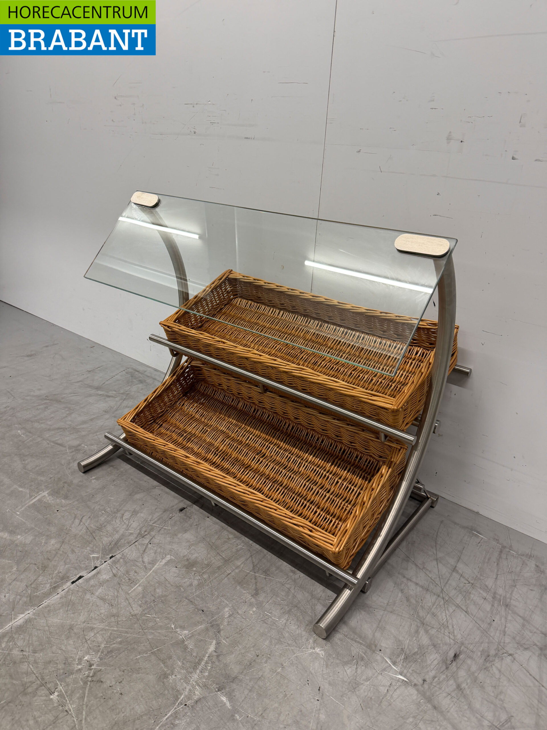 RVS Broodmand Etagere 2 Manden Buffet Horeca - Afbeelding 2