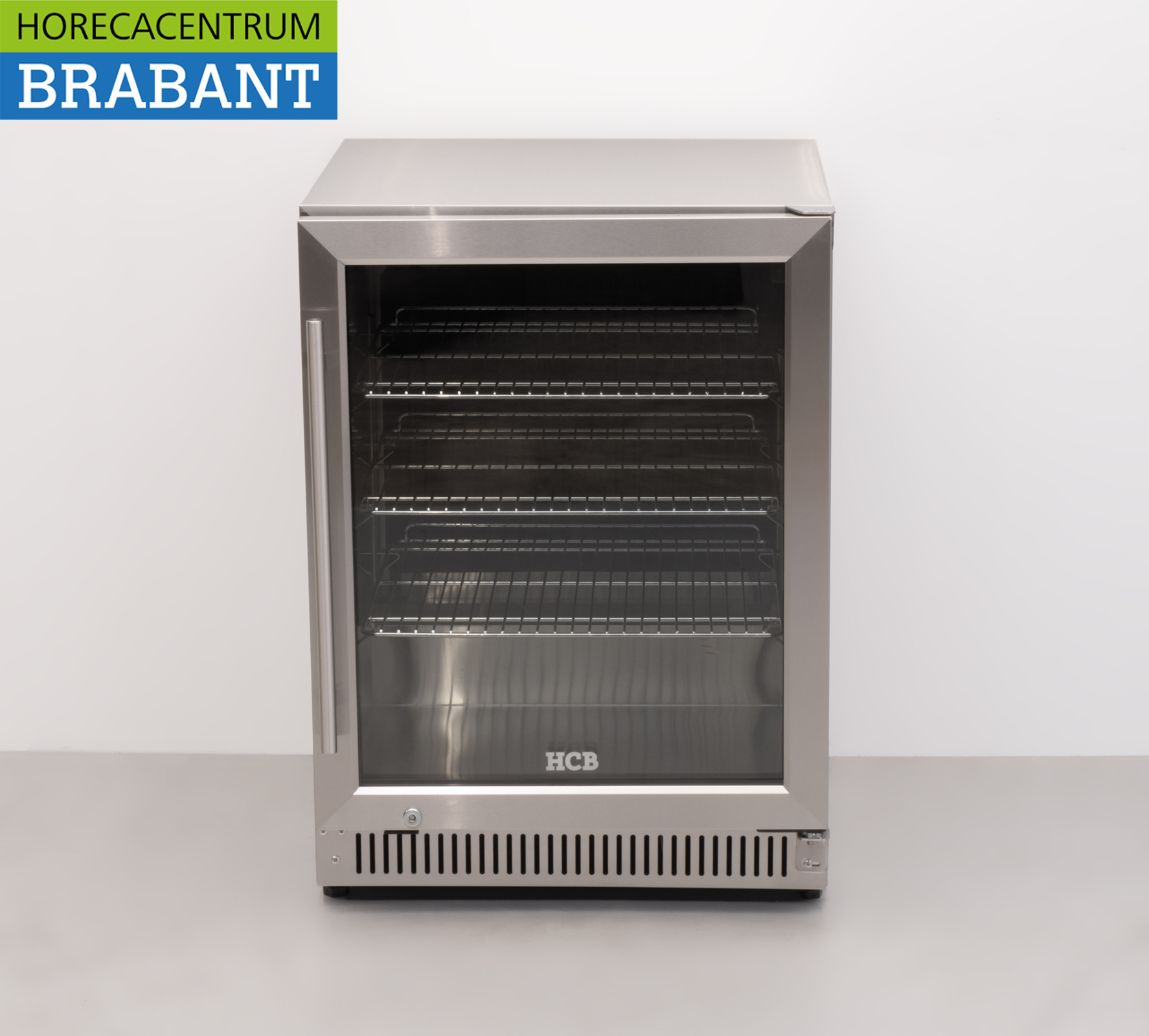 RVS Outdoor Backbar Barkoeling Glazen klapdeuren 150 liter 59,5 cm 230V Horeca