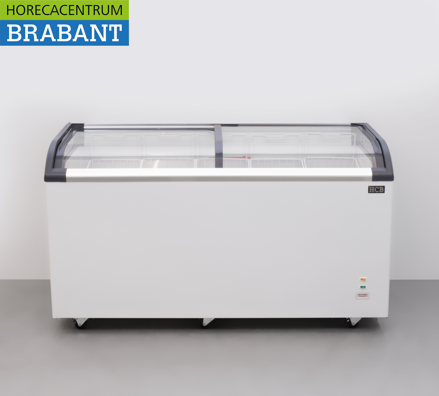 HCB Winkelvriezer Vrieskist met glazen schuifdeksels 455 liter 230V Horeca