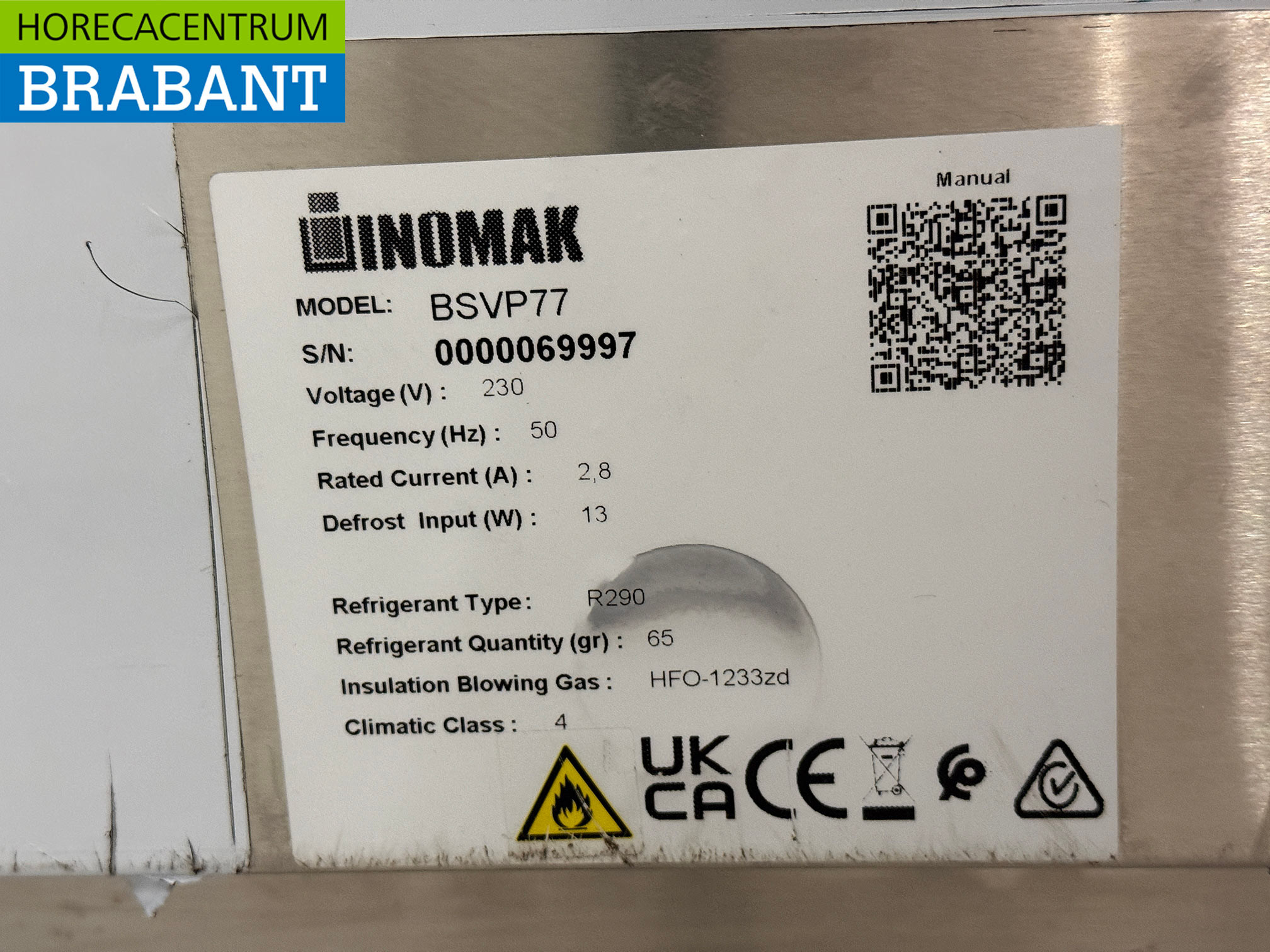 RVS Inomak Saladette 2 Deuren 108 cm 230V Horeca - Afbeelding 6