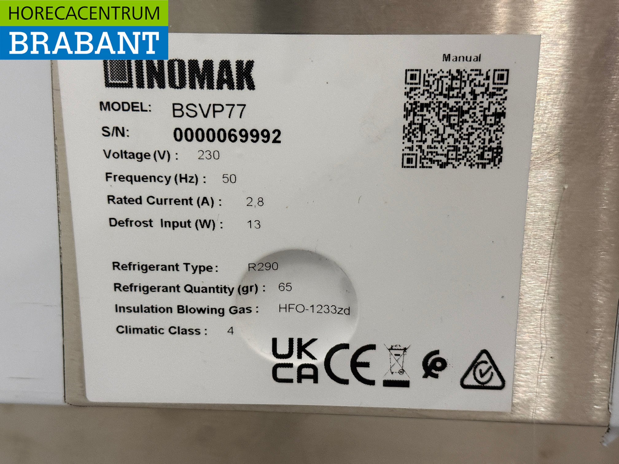 RVS Inomak Saladette 2 Deuren 108 cm 230V Horeca - Afbeelding 6