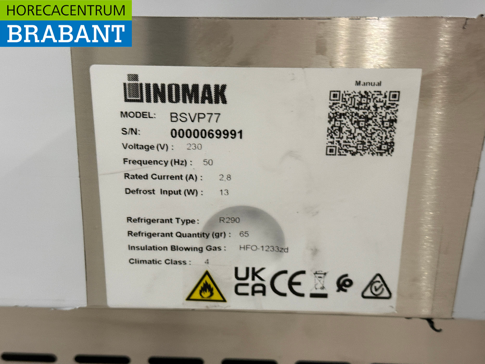 RVS Inomak Saladette 2 Deuren 108 cm 230V Horeca - Afbeelding 6