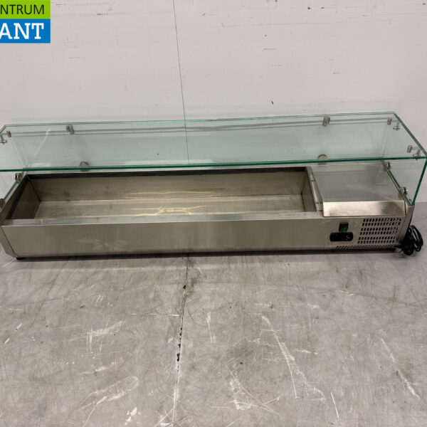 RVS Opzetvitrine Opzet koelvitrine saladière 7 x 1/4 GN 150 cm Horeca