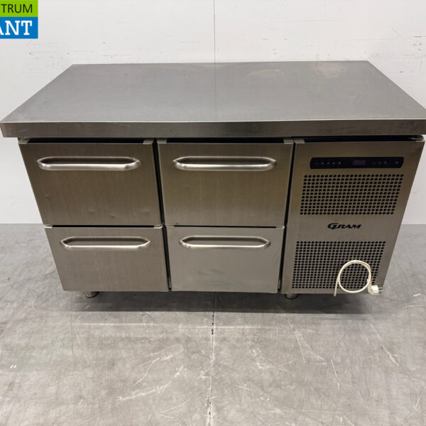RVS Gram Koelwerkbank 4 Laden 129 cm 230V Horeca