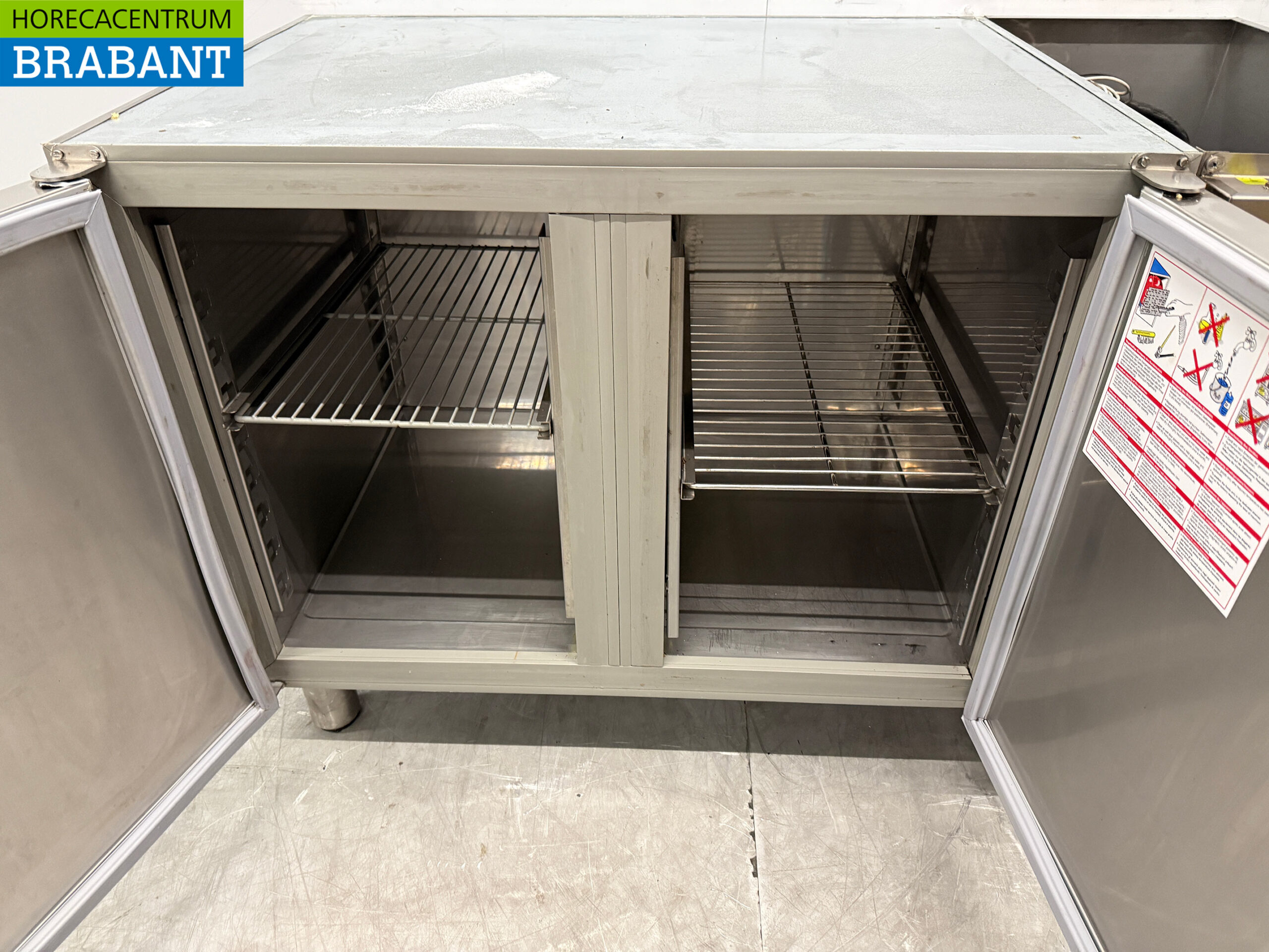 RVS Afinox Vrieswerkbank 2 Deuren 126,5 cm 230V Horeca - Afbeelding 4