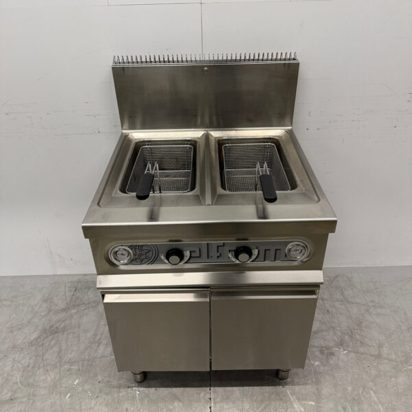 RVS Elframo Dubbele Friteuse 2 x 17 liter GAS Horeca