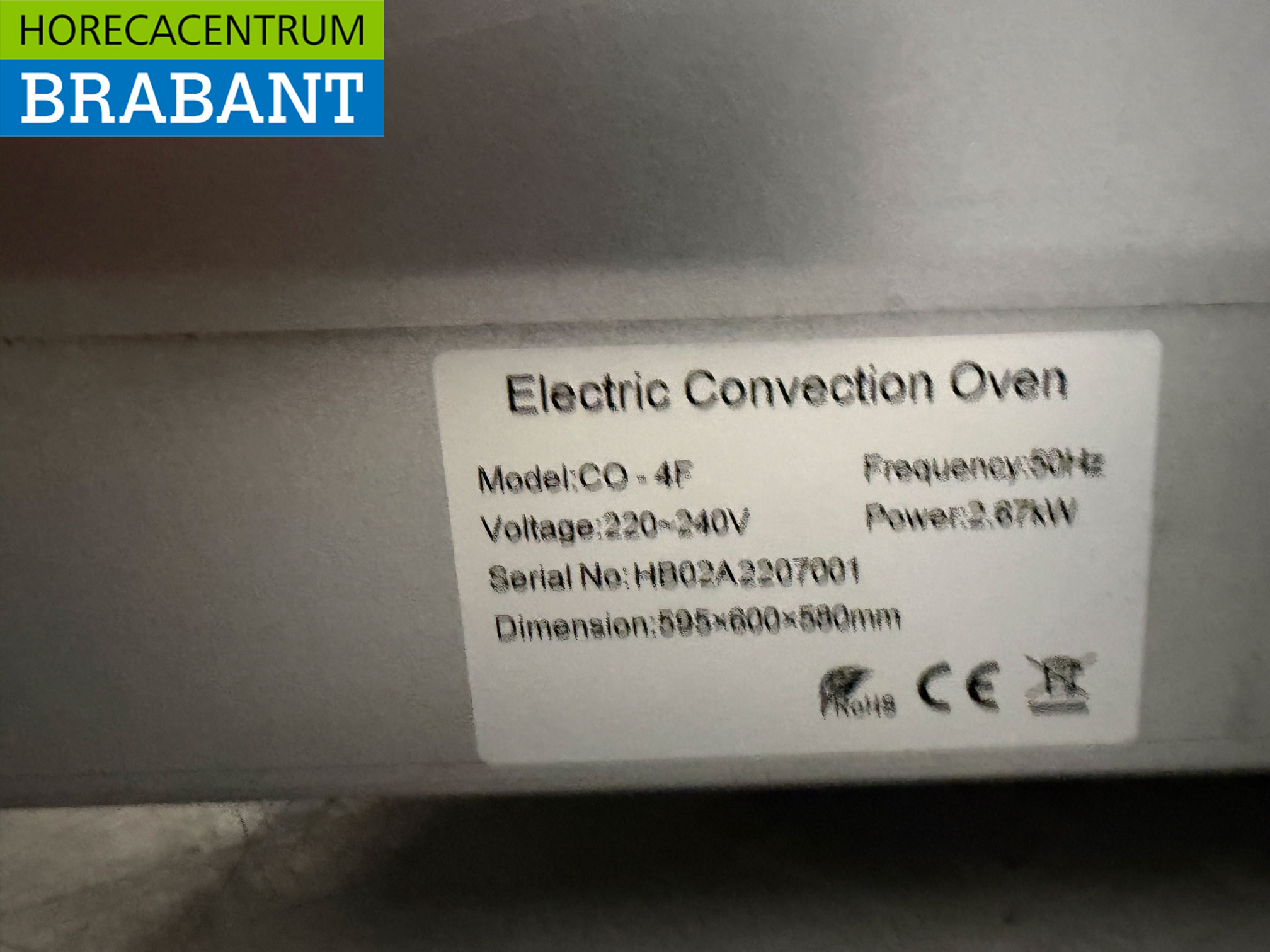 RVS HCB Convectieoven Oven Heteluchtoven 4 x 43/32 cm 230V Horeca - Afbeelding 5