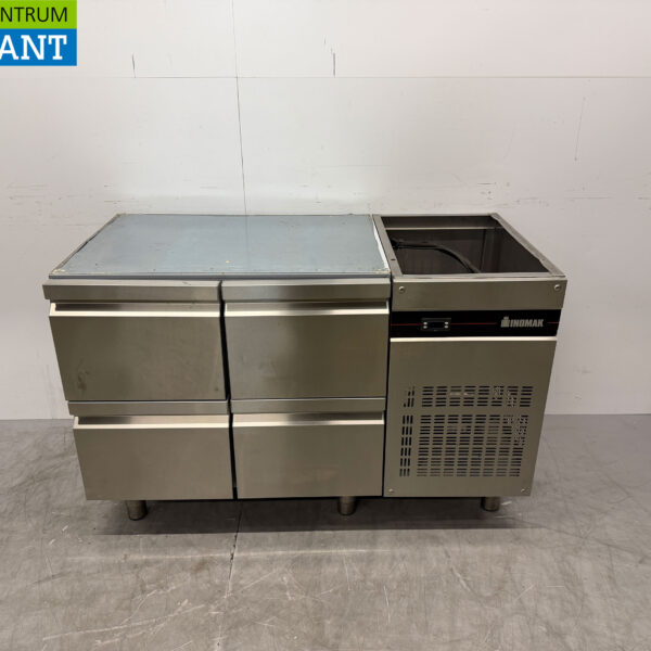 RVS Inomak Koelwerkbank 4 Laden 134 cm 230V Horeca
