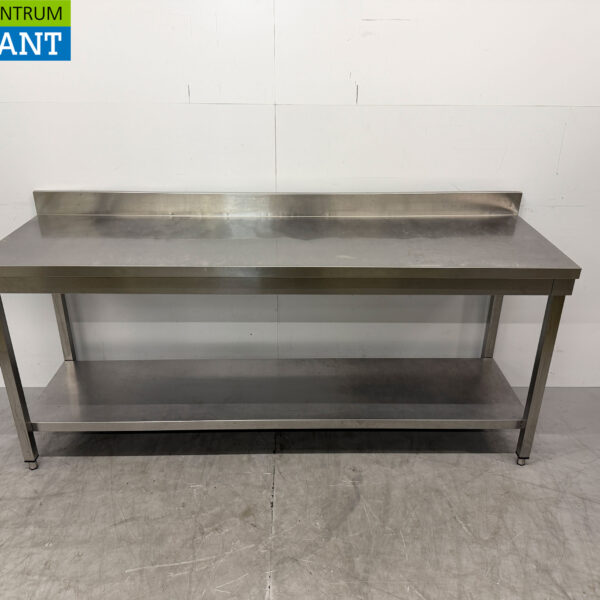 RVS Werktafel met onderschap 200 x 60 x 86 cm Horeca