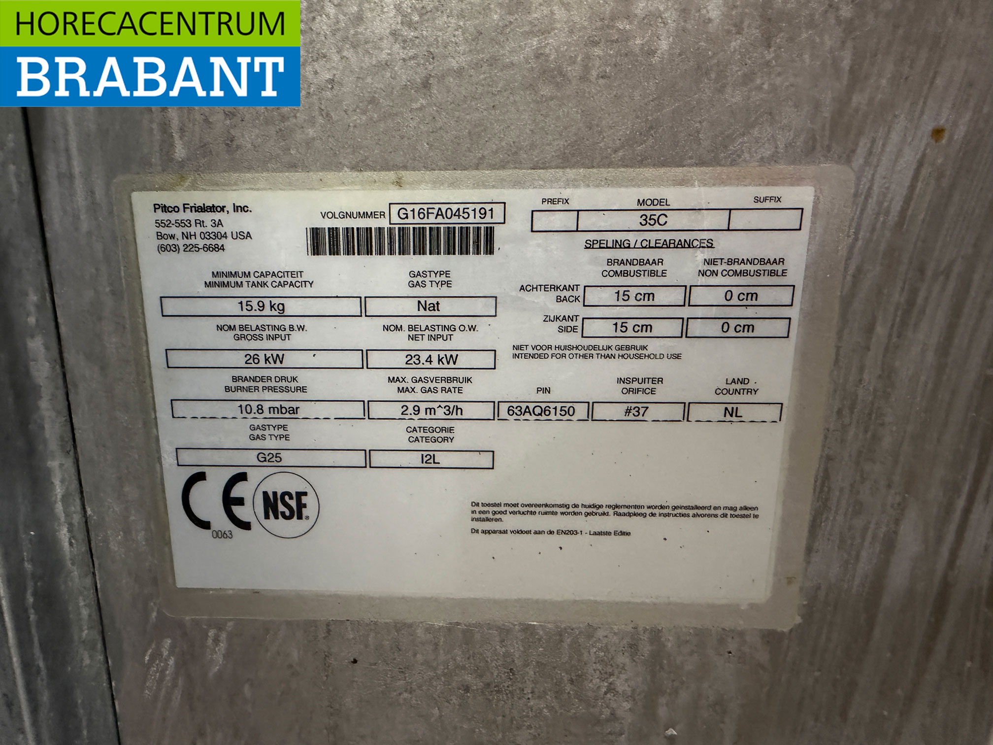 RVS Pitco 35C Friteuse 18 liter GAS Horeca - Afbeelding 7