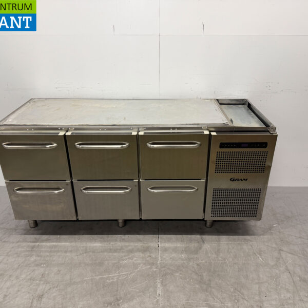 RVS Gram Koelwerkbank 6 laden 173 cm 230V Horeca