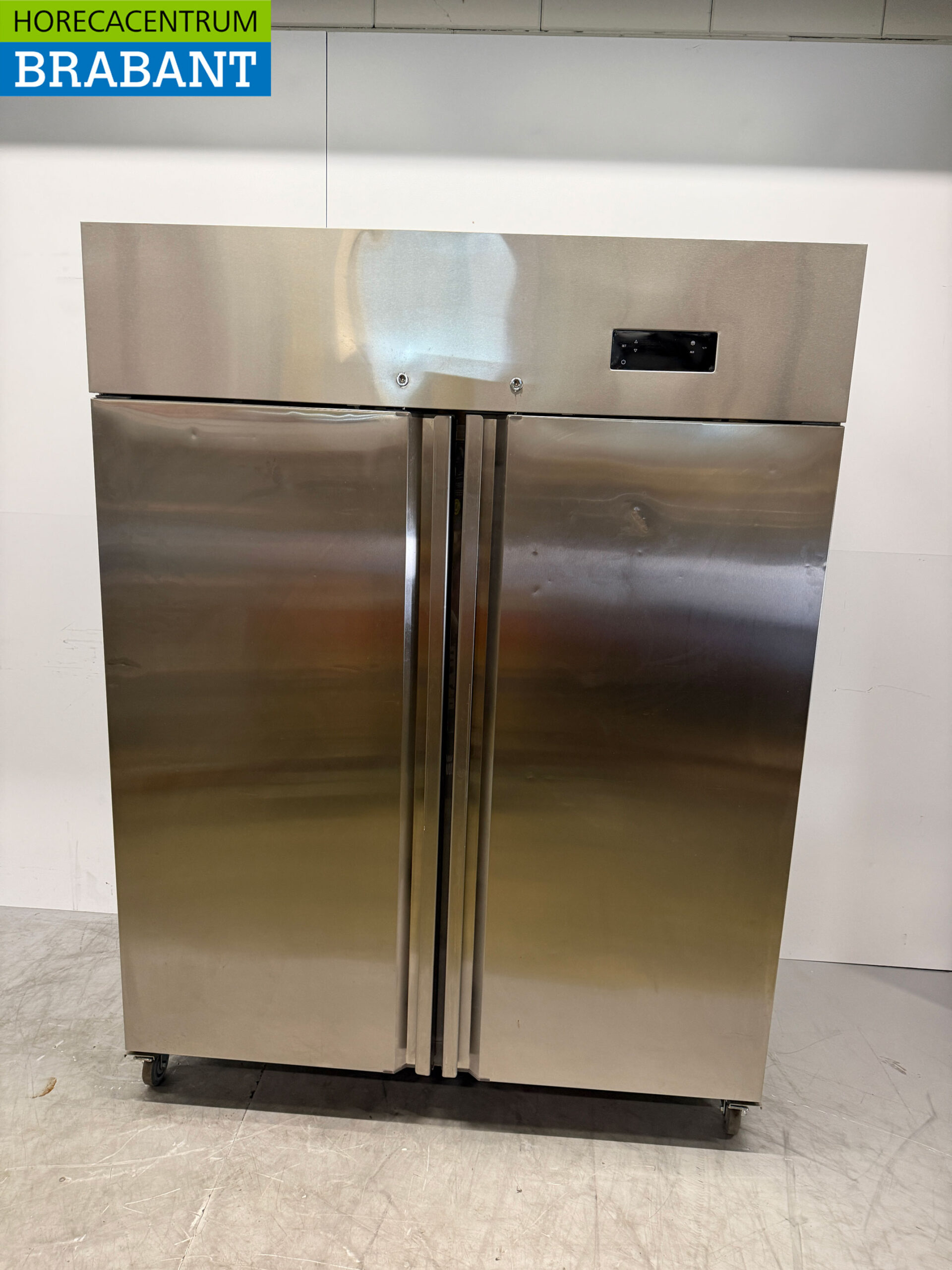 RVS HCB Verrijdbare Dubbeldeurs 2-deurs Vriezer Vrieskast Monoblock 1350 liter 230V Horeca