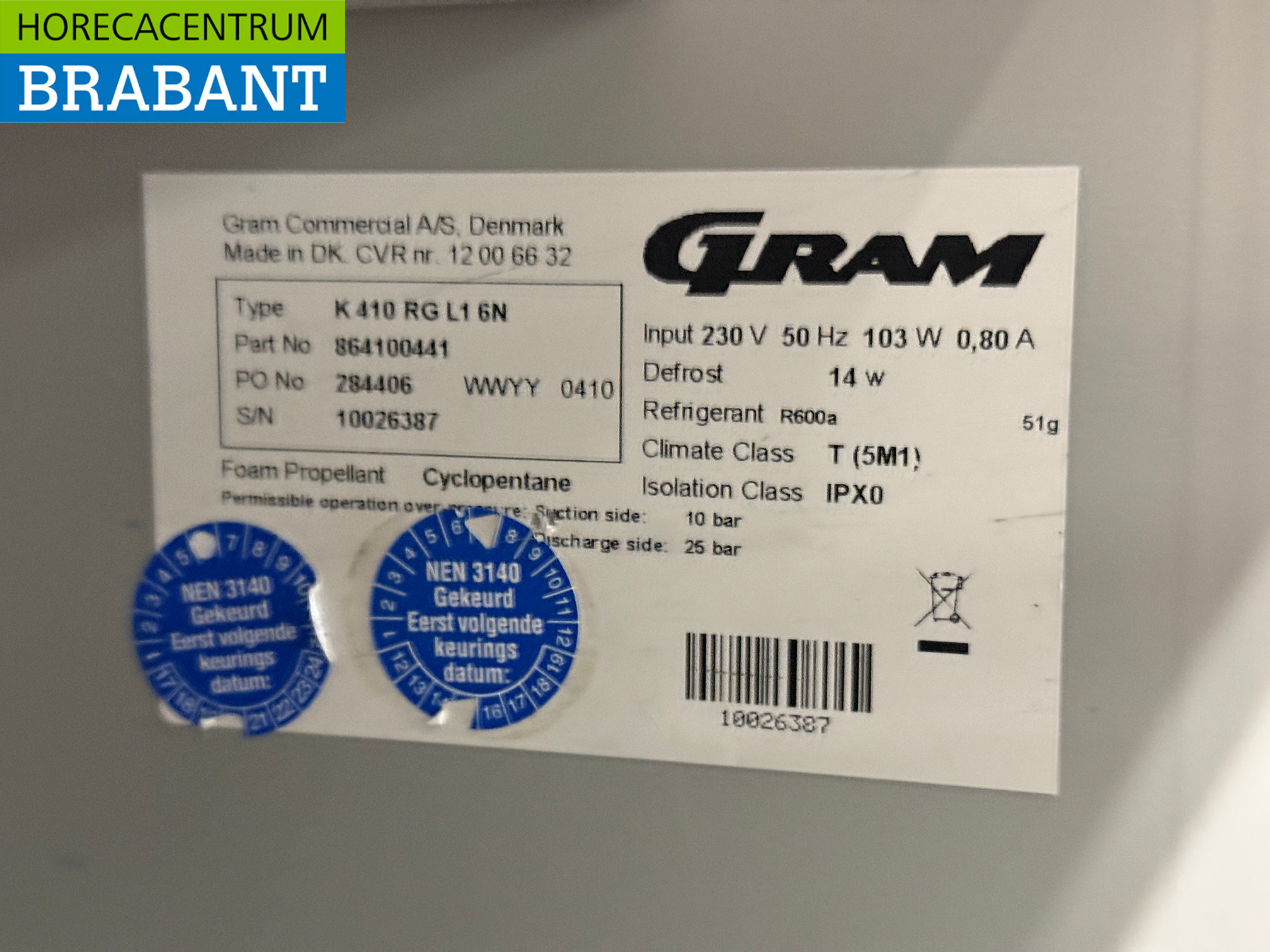 RVS Gram Koeling 346 liter 230V Horeca - Afbeelding 5