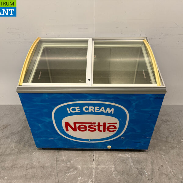 Caravell Verrijdbare ijsvriezer vrieskist 2 glazen schuifdeksel 230V Horeca