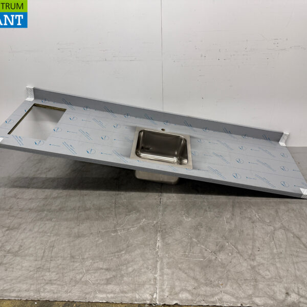 RVS Spoelblad met spoelbak 232 x 70 cm Horeca