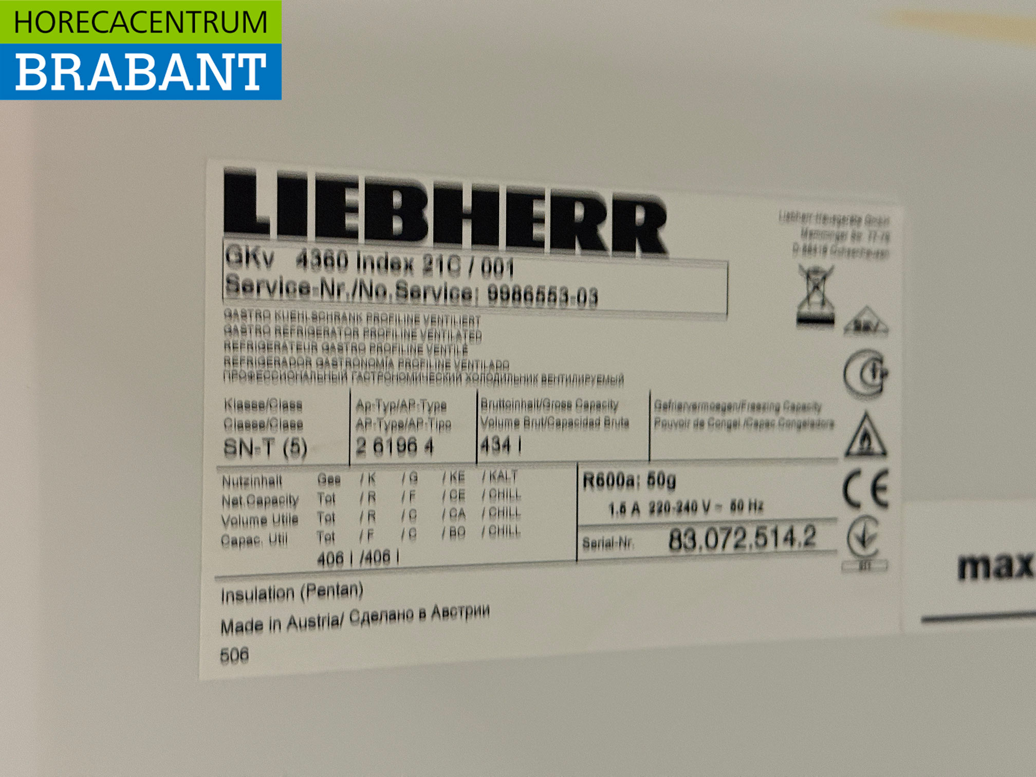 RVS Liebherr Koeling 434 liter 230V Horeca - Afbeelding 5