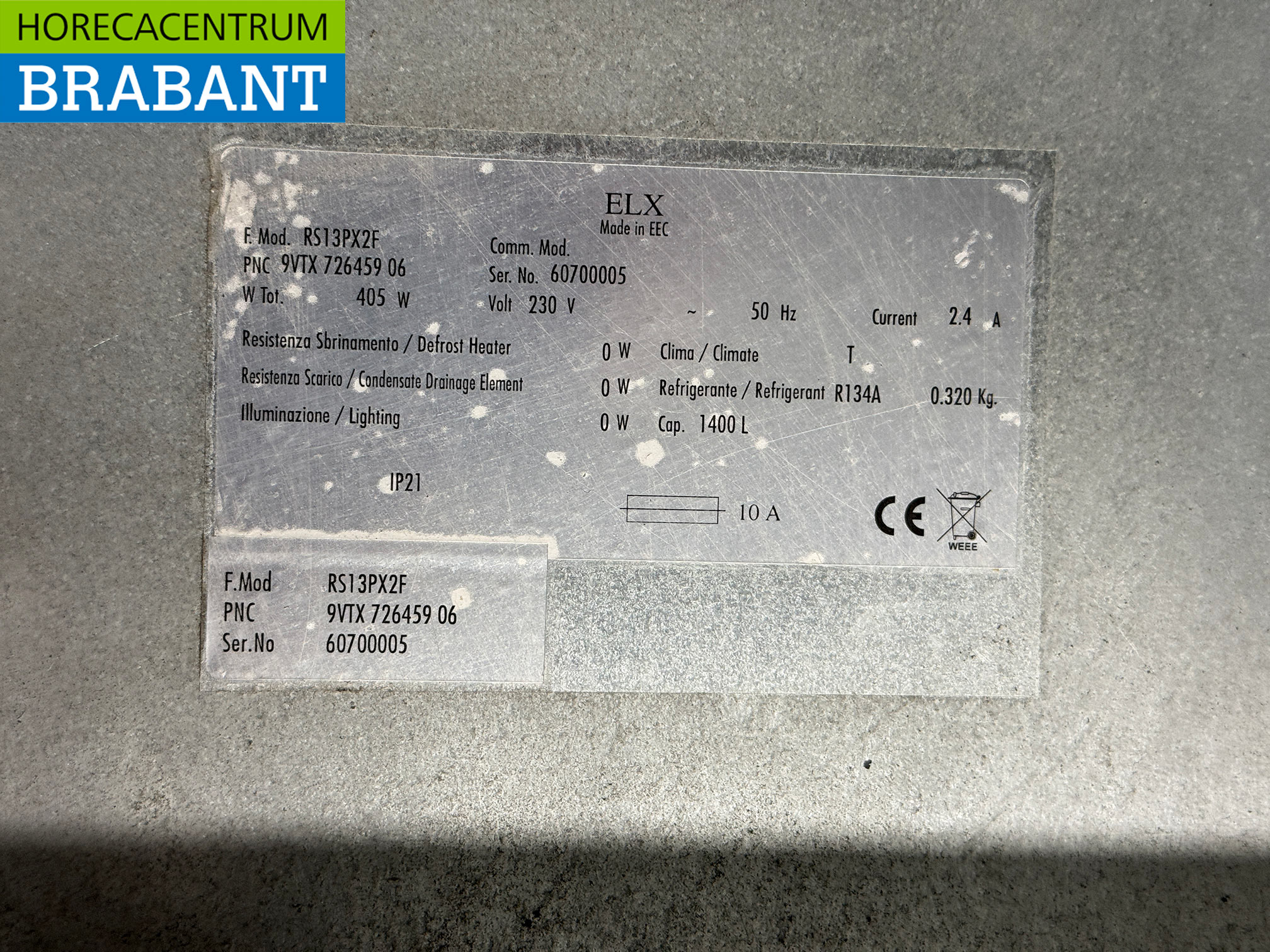 RVS Zanussi Dubbeldeurs Koeling 1400 liter 230V Horeca - Afbeelding 5