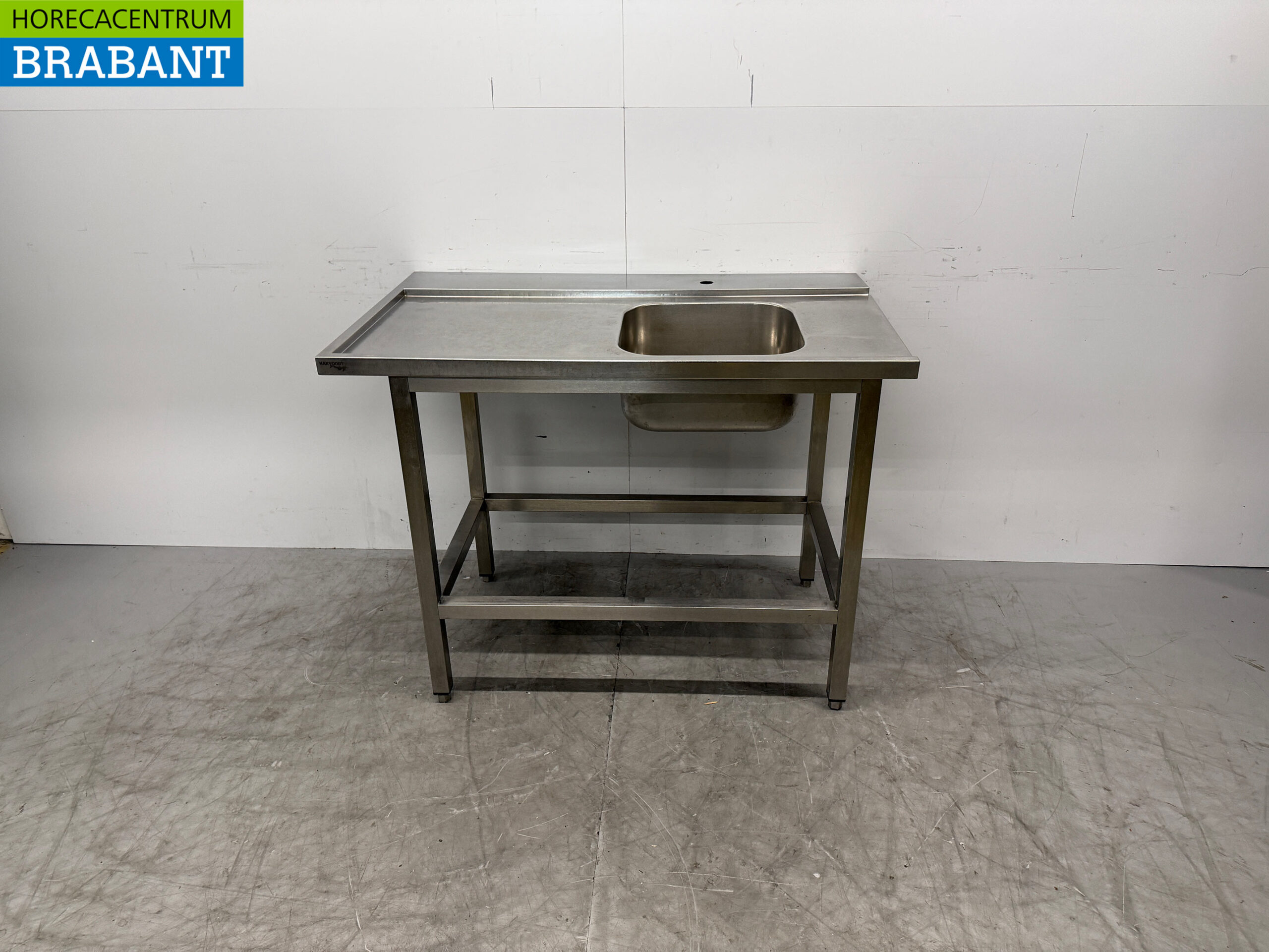 RVS Aanvoertafel T.B.V. Doorschuifvaatwasser 120 x 73 x 89,5 cm Horeca