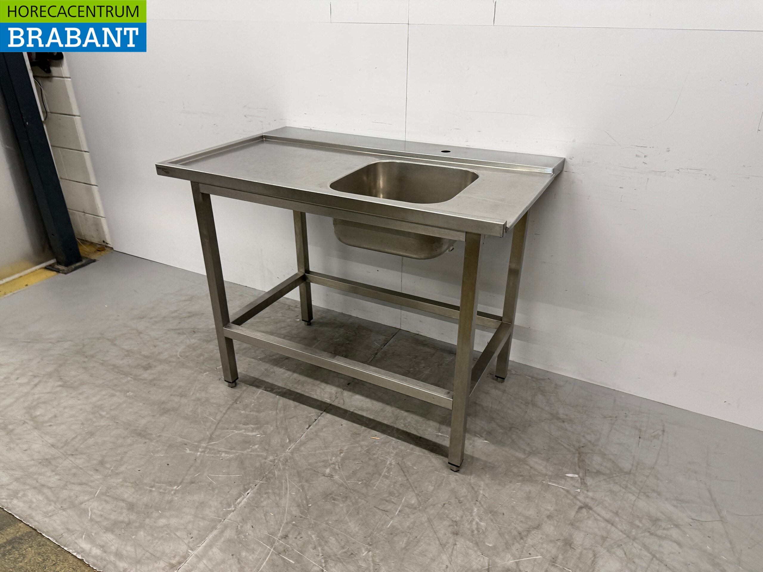 RVS Aanvoertafel T.B.V. Doorschuifvaatwasser 120 x 73 x 89,5 cm Horeca - Afbeelding 2