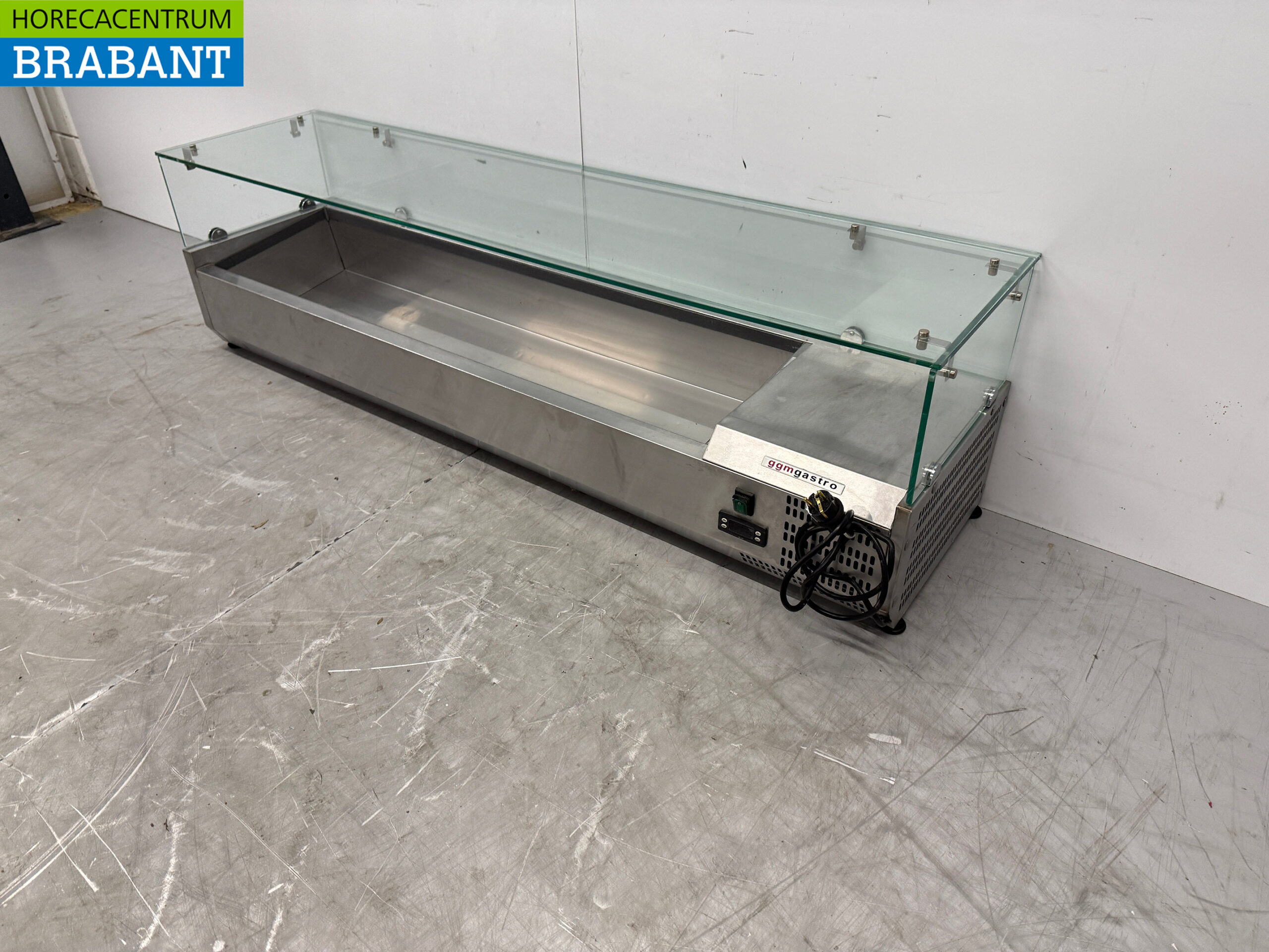 RVS Saladiere Opzet Koelvitrine 7 x 1/3 GN 160 cm 230V Horeca - Afbeelding 2