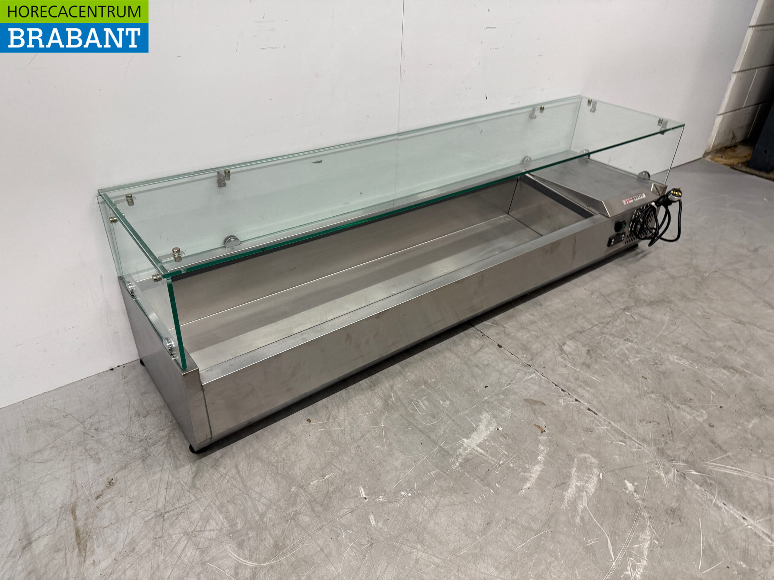 RVS Saladiere Opzet Koelvitrine 7 x 1/3 GN 160 cm 230V Horeca - Afbeelding 3