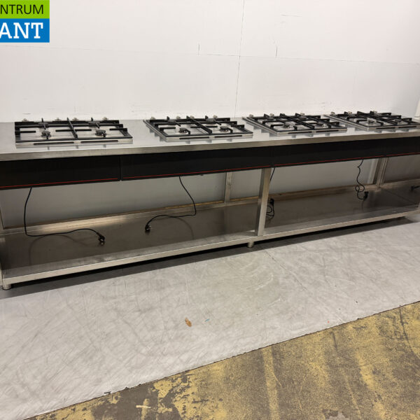 RVS Atag 4 x 4 Pits Gasfornuis Fornuis 340 cm Horeca