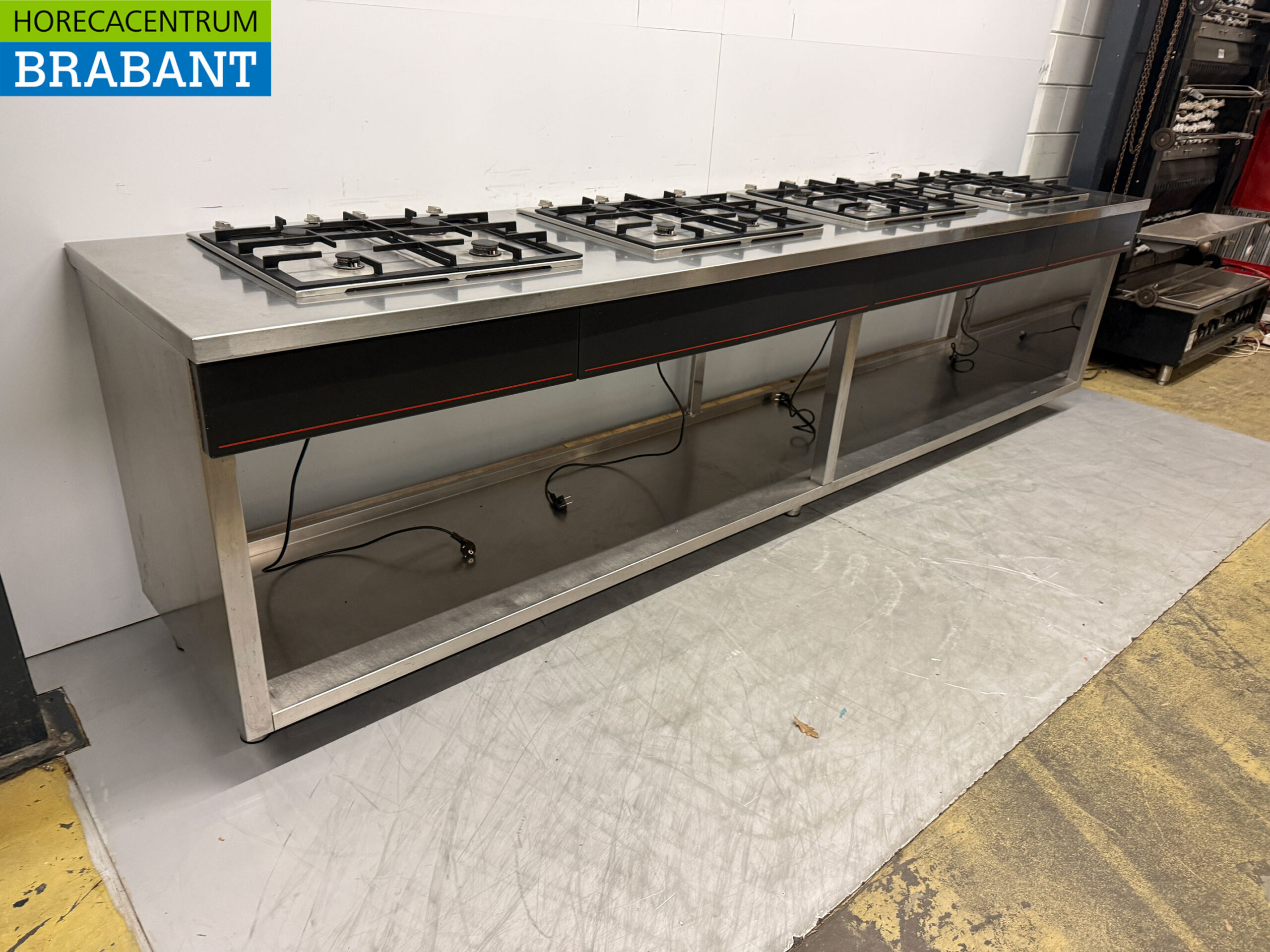 RVS Atag 4 x 4 Pits Gasfornuis Fornuis 340 cm Horeca - Afbeelding 2