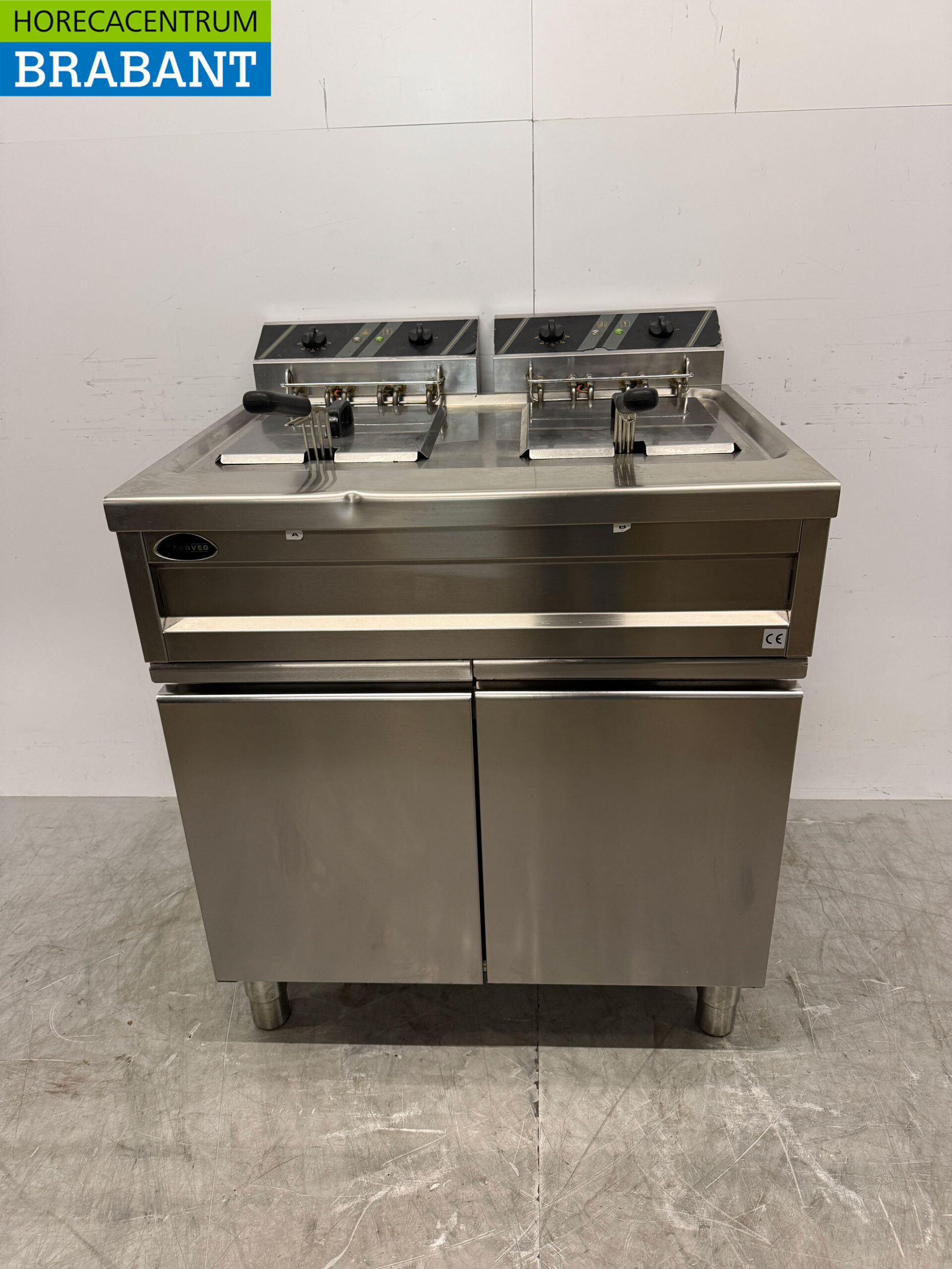 Forved RVS Dubbele Friteuse 2 x 12 liter 400V Horeca