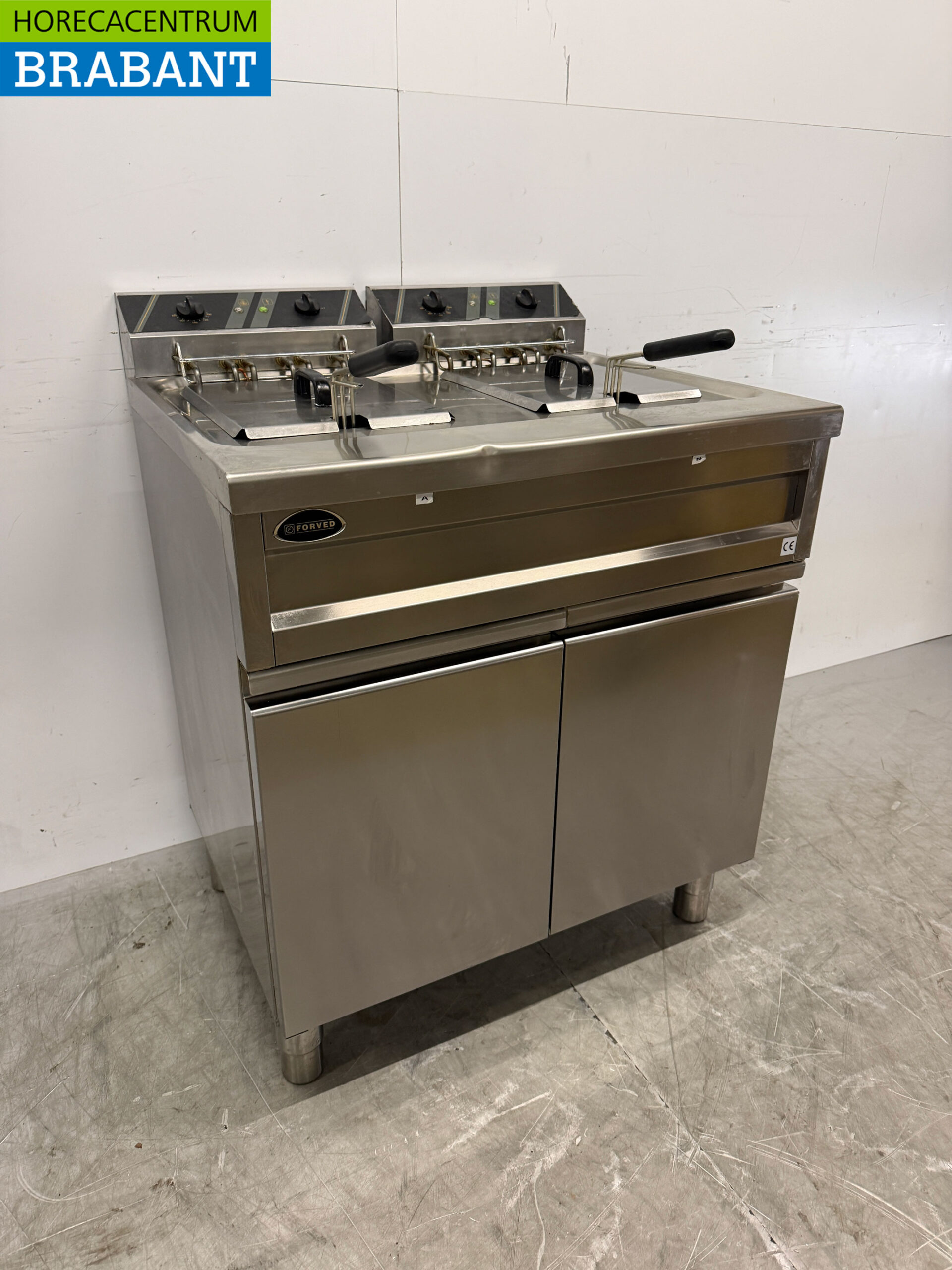Forved RVS Dubbele Friteuse 2 x 12 liter 400V Horeca - Afbeelding 2