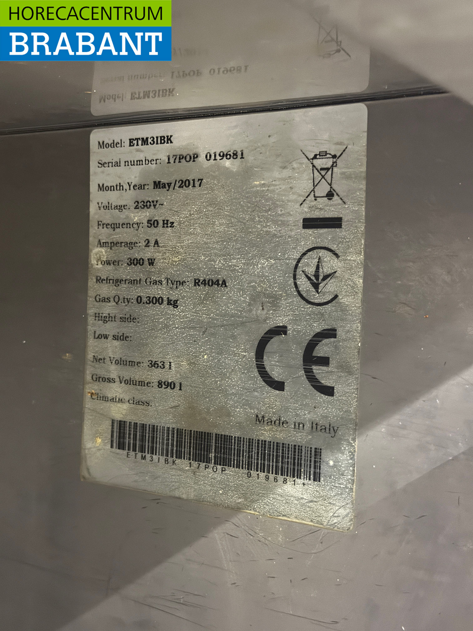 RVS Koelwerkbank 3 Deuren 178 cm 230V Horeca - Afbeelding 5