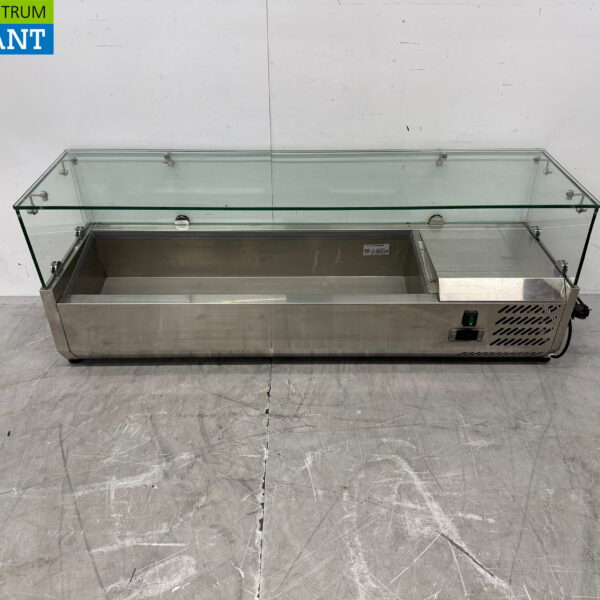 RVS Opzetvitrine Opzet koelvitrine saladière 5 x 1/4 GN 120 cm Horeca