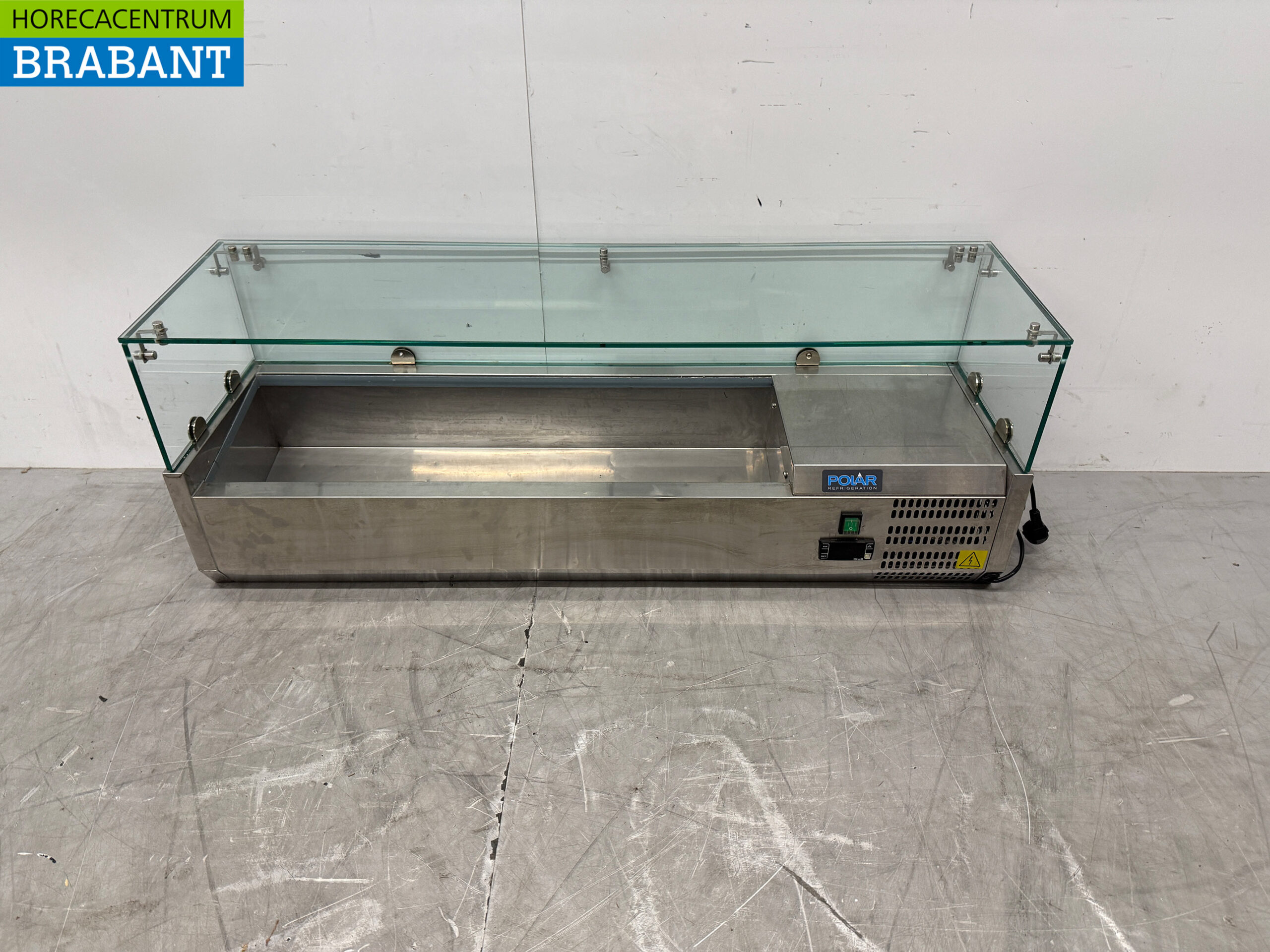 RVS Polar Opzetvitrine Opzet koelvitrine saladière 5 x 1/4 GN 120 cm Horeca