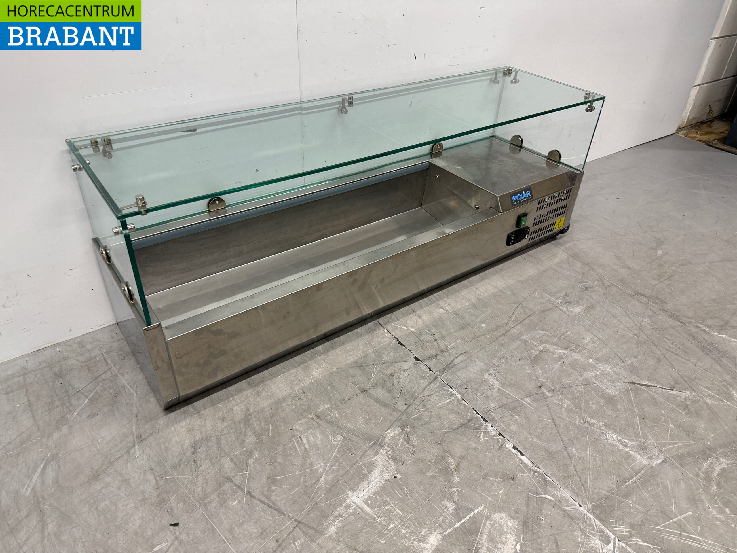RVS Polar Opzetvitrine Opzet koelvitrine saladière 5 x 1/4 GN 120 cm Horeca - Afbeelding 3