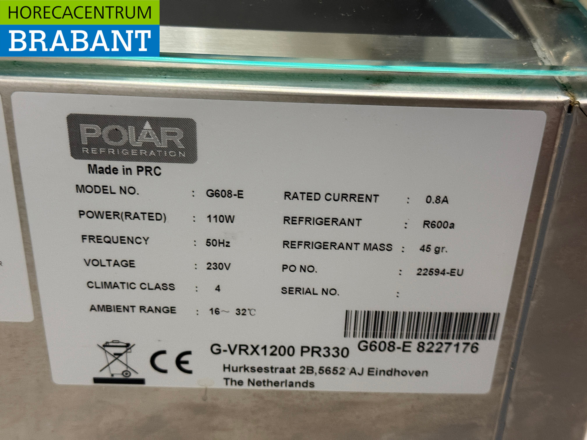 RVS Polar Opzetvitrine Opzet koelvitrine saladière 5 x 1/4 GN 120 cm Horeca - Afbeelding 4