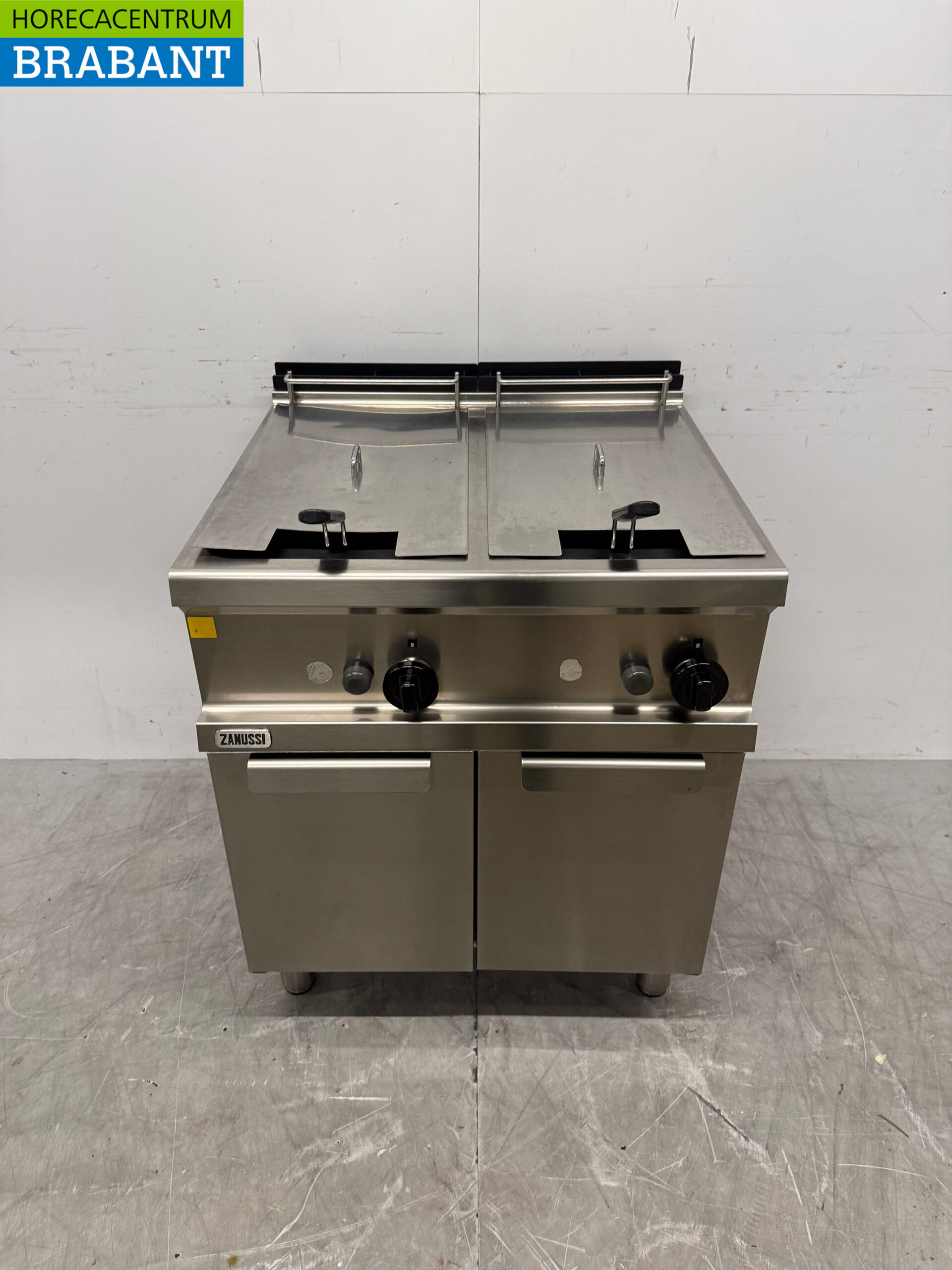 RVS Zanussi Dubbele Friteuse 2 x 14 liter GAS Horeca