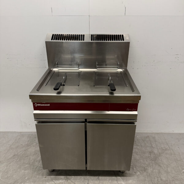 RVS Diamond Dubbele Friteuse 2 x 15 liter GAS Horeca