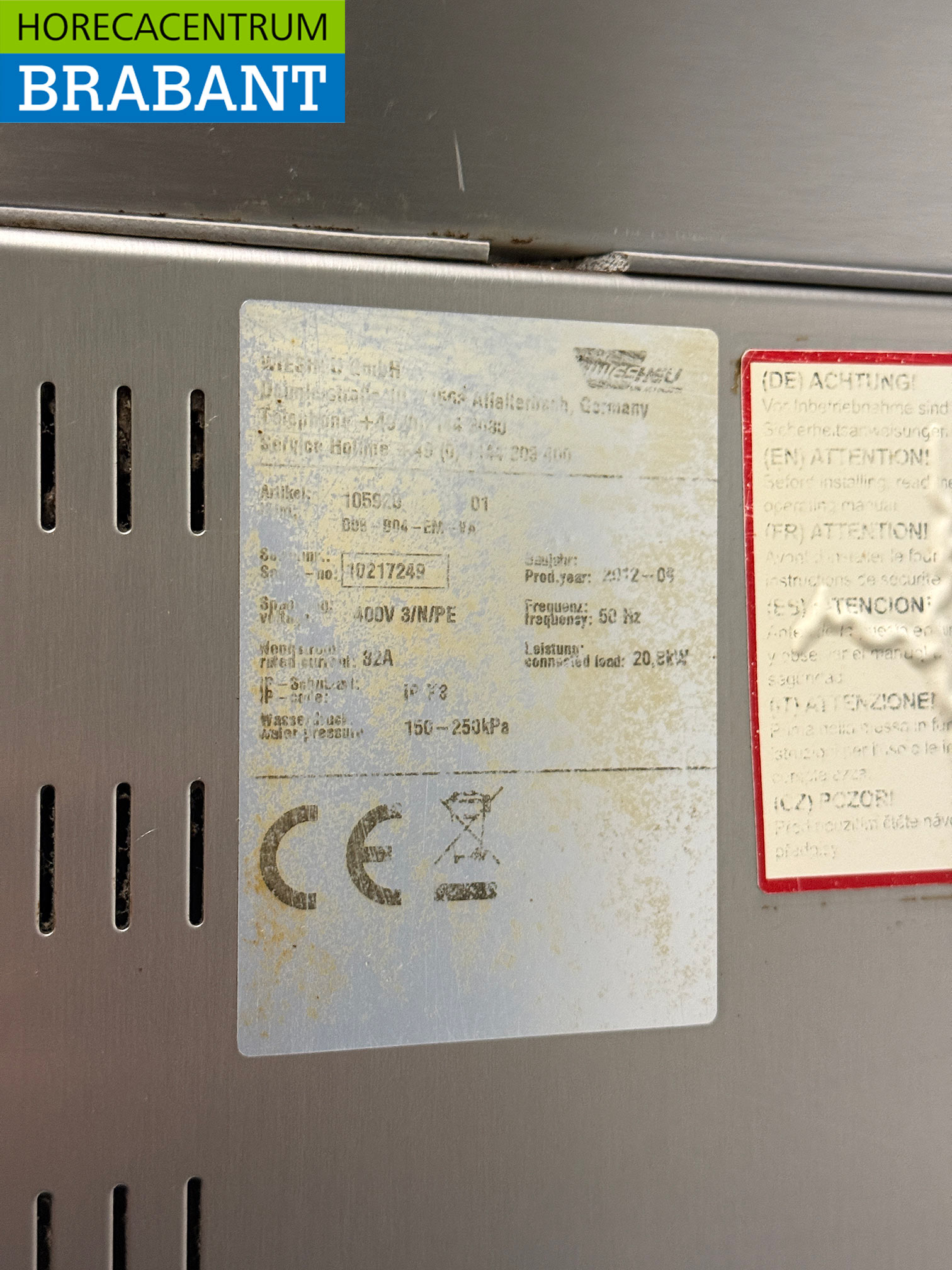 RVS Wiesheu Heteluchtoven winkeloven oven 15 x 60/40 cm 400V Horeca - Afbeelding 6