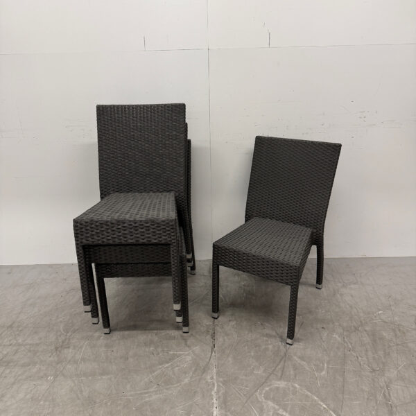 Bolero polyrotan stoelen antraciet (4 stuks) Stapelbaar Horeca