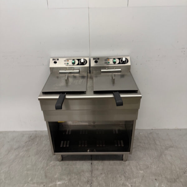 HCB RVS Dubbele Friteuse Frituur 2 x 16 liter 230V Horeca