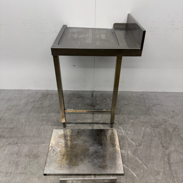 RVS Afvoertafel met onderschap T.B.V. Doorschuifvaatwasser 70 cm Horeca