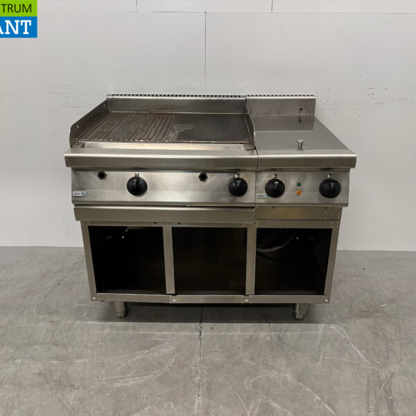 RVS Asber Bakplaat met Bain Marie 1 x 1/1 GN 105 cm GAS + 230V Horeca