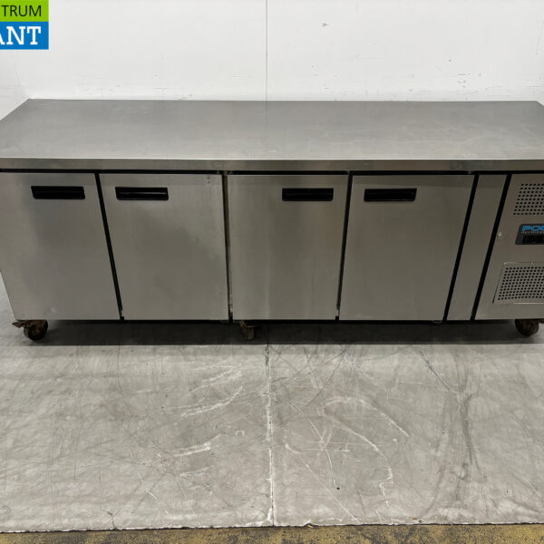 RVS Polar Verrijdbare Koelwerkbank 4 Deuren 223 cm 230V Horeca
