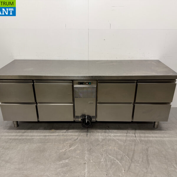 RVS Zanussi Koelwerkbank 8 Laden 224,5 cm 230V Horeca
