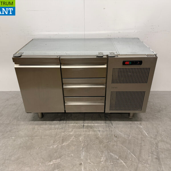 RVS Catertech Koelwerkbank 1 Deur en 3 Laden 135,5 cm 230V Horeca