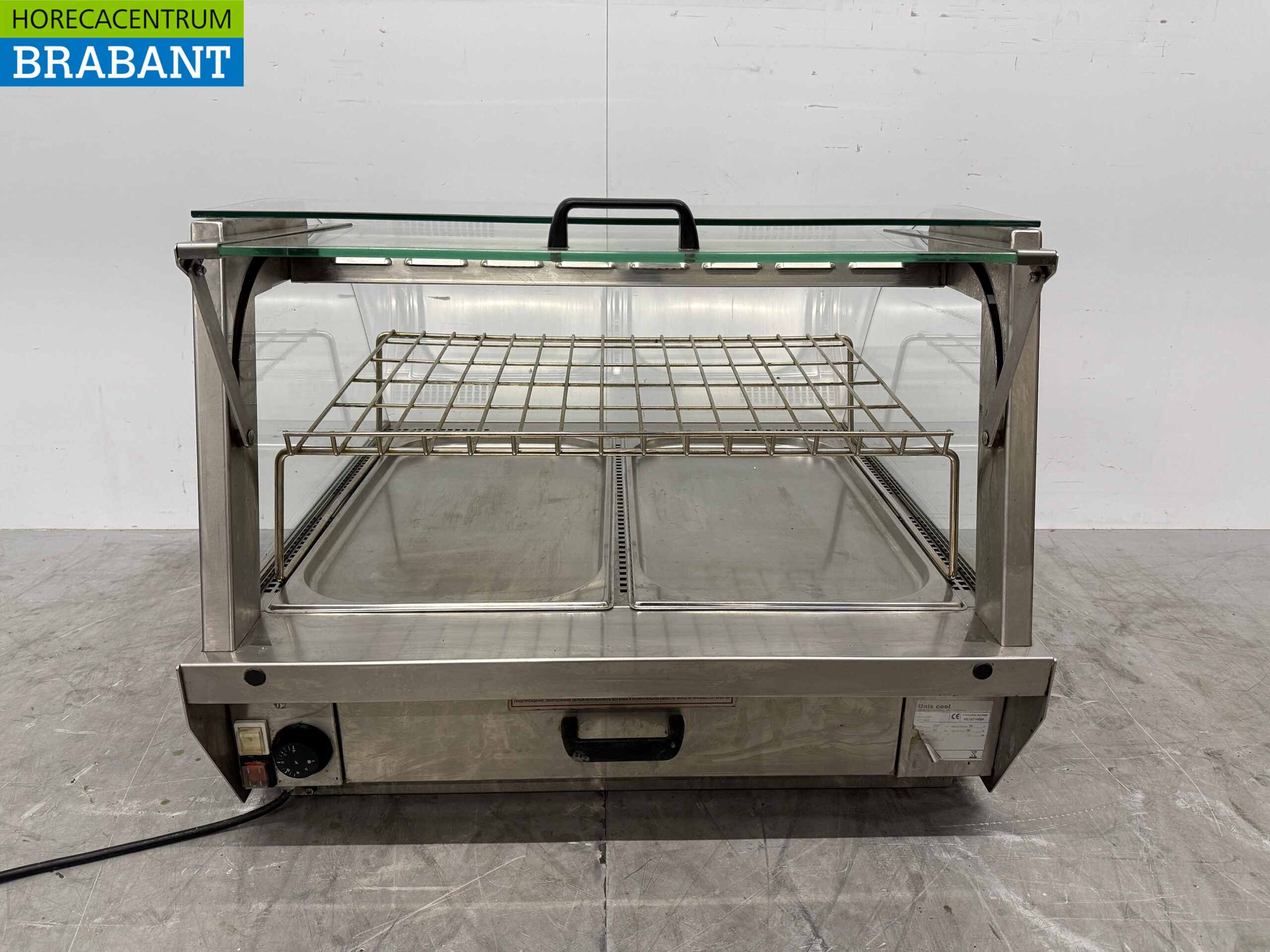 RVS Unis Warmhoudvitrine 2 x 1/1 GN 230V Horeca - Afbeelding 5