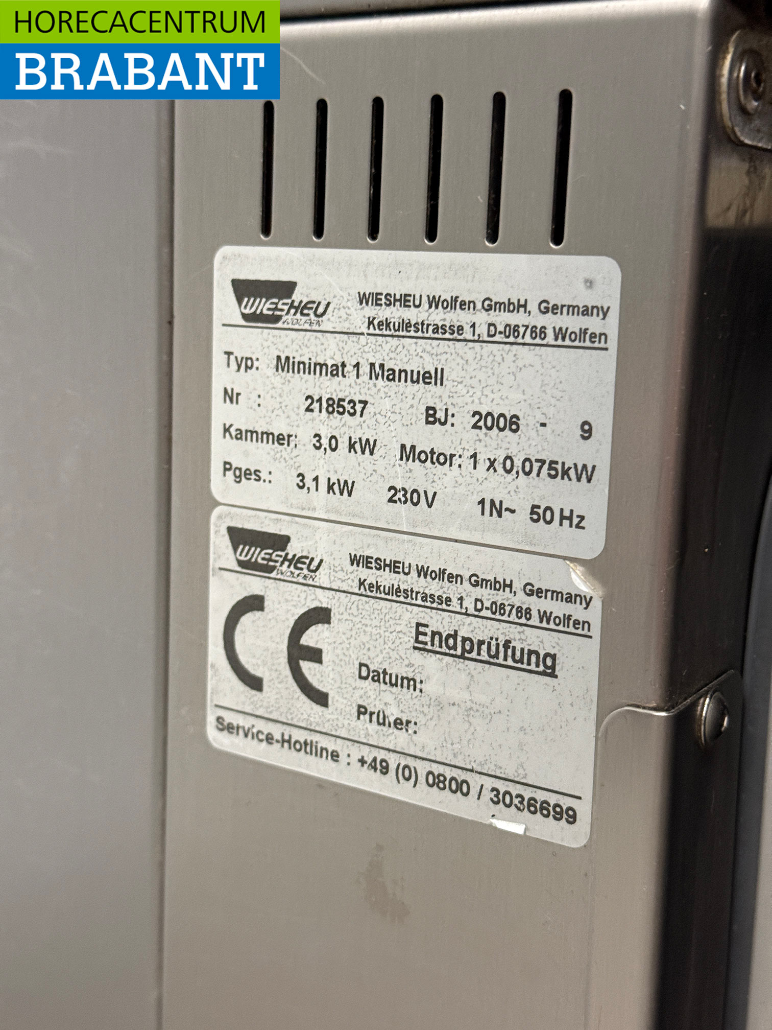 RVS Wiesheu Heteluchtoven 3 x 45/35 cm 230V Horeca - Afbeelding 6